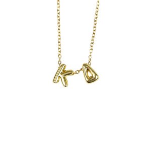Kappa delta sorority gold bubble necklace